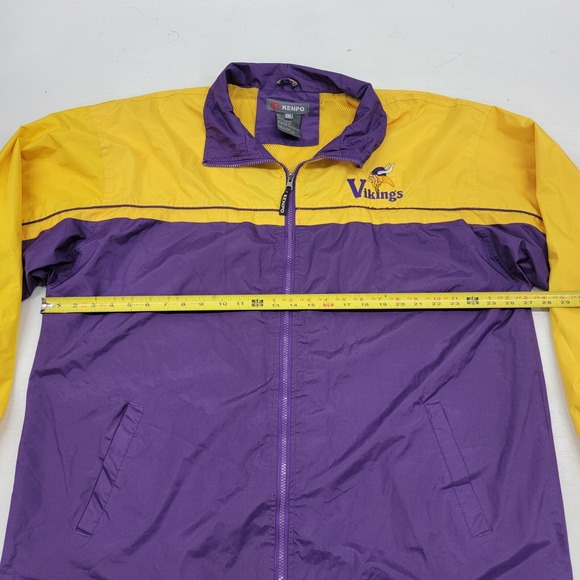 Vintage Kenpo Minnesota Vikings NFL Men's Purple Full-Zip Windbreaker Jacket 2XL - Picture 13 of 16